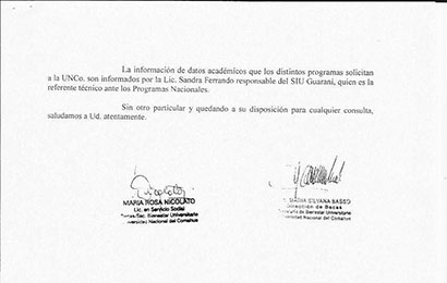 INFORME DE LA GESTIÓN DE LA FADECS SOBRE EL PEDIDO DE RENUNCIA DE SECRETARIOS